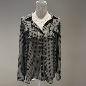 Charter Club Black and White Button Down Shirt